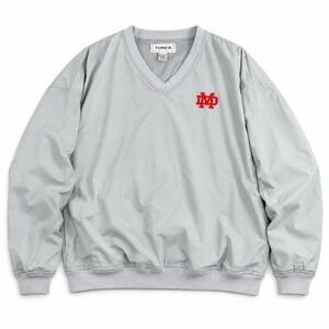 Y2K XL Tonix Gray V-Neck Golf Wind Pullover Windbreaker Jacket‎ Mesh Lined Mens
